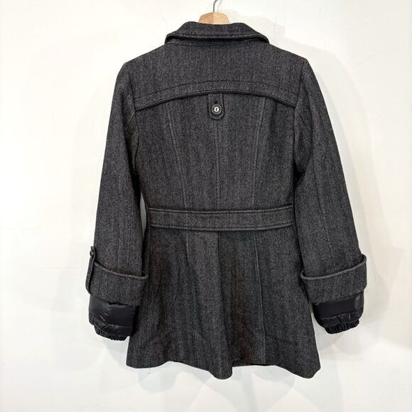 Soia & Kyo Gray Wool Herringbone Warm Coat Double lining sz XS - Picture 2 of 13